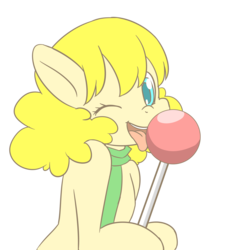 Size: 1840x1983 | Tagged: safe, artist:congee-painting, oc, oc only, oc:chidey, licking, lollipop, pixiv, solo