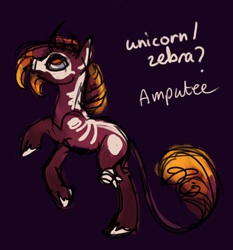 Size: 532x572 | Tagged: safe, artist:tracymod, oc, oc only, pony, unicorn, adoptable, amputee, solo