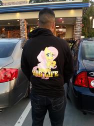 Size: 2448x3264 | Tagged: safe, fluttershy, human, g4, brony, clothes, high res, hoodie, irl, irl human, photo