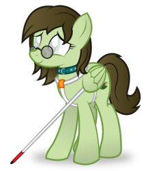 Size: 1415x1630 | Tagged: safe, artist:icaron, oc, oc only, oc:green tea, pegasus, pony, g4, blind, show accurate, solo