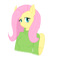 Size: 1680x2034 | Tagged: safe, artist:stockingstreams, fluttershy, anthro, g4, clothes, female, simple background, solo, sweater, sweatershy, transparent background, vector