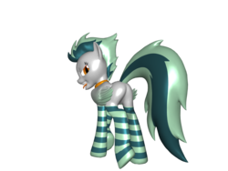 Size: 2000x1500 | Tagged: safe, artist:askqueenscarlett, oc, oc only, oc:mint, pegasus, pony, 3d, butt, clothes, colored wings, gradient wings, looking back, plot, socks, solo, striped socks, tongue out