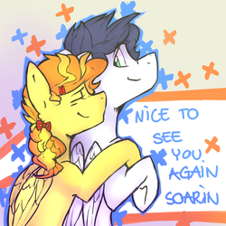 Size: 1500x1500 | Tagged: safe, artist:deltalix, soarin', spitfire, g4, female, male, ship:soarinfire, shipping, straight