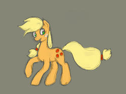 Size: 4000x3000 | Tagged: safe, artist:golden-redhead, applejack, g4, doodle, female, hatless, missing accessory, raised hoof, smiling, solo
