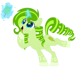 Size: 956x835 | Tagged: safe, artist:xnightmelody, oc, oc only, oc:lime pops, pony, unicorn, drill hair, magic, solo