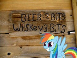 Size: 500x375 | Tagged: safe, rainbow dash, g4, alcohol, cheap, dashaholic, female, solo, twitter