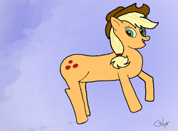 Size: 3157x2319 | Tagged: safe, artist:cetuximab, applejack, g4, applewiener, female, hat, high res, no tail, solo, wiener pony