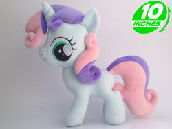 Size: 900x675 | Tagged: safe, artist:onlyfactory, sweetie belle, g4, bootleg, irl, photo, plushie, solo