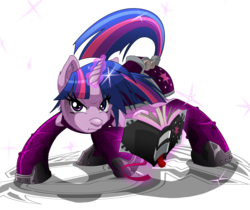 Size: 2677x2244 | Tagged: safe, artist:aloid19, twilight sparkle, pony, unicorn, g4, armor, book, female, high res, solo, sweat, tail wrap