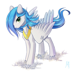 Size: 1520x1500 | Tagged: safe, artist:margony, oc, oc only, oc:snow grass, pegasus, pony, solo