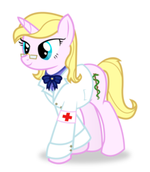 Size: 1000x1141 | Tagged: safe, artist:icaron, oc, oc only, oc:panacea, pony, unicorn, g4, doctor, glasses, show accurate, solo