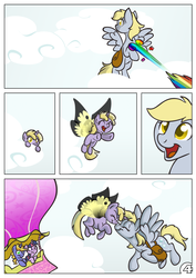 Size: 877x1240 | Tagged: safe, artist:rannva, derpy hooves, dinky hooves, ponet, twilight sparkle, pegasus, pony, g4, artificial wings, augmented, comic, equestria's best father, equestria's best mother, female, high hopes, hot air balloon, magic, magic wings, mare, twinkling balloon, wings