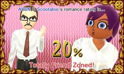 Size: 400x240 | Tagged: safe, scootaloo, g4, angry video game nerd, compatibility tester, crack shipping, mii, miified, shipping, tomodachi life, wat