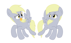 Size: 1224x738 | Tagged: safe, derpy hooves, oc, oc:jerky hooves, pegasus, pony, g4, duality, evil twin, female, mare, self ponidox