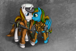 Size: 1200x800 | Tagged: safe, artist:pantzar, oc, oc only, fallout equestria, couple