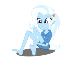 Size: 1742x1619 | Tagged: safe, artist:gioku, trixie, equestria girls, g4, barefoot, clothes, feet, female, fetish, foot fetish, jacket, simple background, soles, solo, transparent background, vector