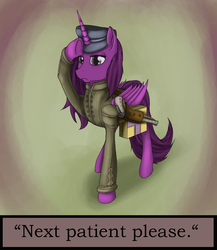 Size: 1170x1350 | Tagged: safe, artist:pantzar, oc, oc only, alicorn, pony, fallout equestria, alicorn oc, quote, solo