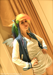 Size: 1462x2048 | Tagged: safe, artist:scruffyrebel, rainbow dash, human, g4, cosplay, irl, irl human, photo, solo