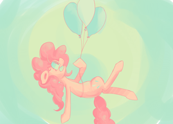 Size: 1400x1000 | Tagged: safe, artist:senx, pinkie pie, g4, balloon, female, solo, then watch her balloons lift her up to the sky