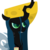 Size: 1000x1000 | Tagged: source needed, safe, artist:doodlesbychangelings, queen chrysalis, g4, annoyed, cheese, cheese hat, factory, fangs, female, frown, hat, raised eyebrow, solo, unamused, work