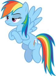 Size: 3658x5000 | Tagged: safe, artist:xpesifeindx, rainbow dash, pegasus, pony, g4, twilight's kingdom, absurd resolution, crossed hooves, female, flying, lidded eyes, simple background, solo, transparent background, unamused, vector