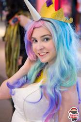 Size: 641x960 | Tagged: safe, artist:lochlan o'neil, princess celestia, human, g4, convention, cosplay, fan expo denver, irl, irl human, photo, solo