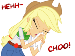 Size: 2048x1536 | Tagged: safe, artist:proponypal, applejack, equestria girls, g4, female, handkerchief, humanized, nose blowing, sneezing, sneezing fetish, solo, spray, tissue