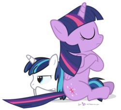 Size: 880x800 | Tagged: safe, artist:dm29, shining armor, twilight sparkle, alicorn, pony, g4, age regression, colt, crossed arms, duo, eyes closed, female, mare, prone, simple background, time out, transparent background, twilight sparkle (alicorn), younger
