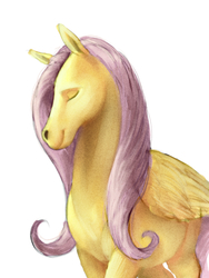 Size: 768x1024 | Tagged: safe, artist:smoneummaestro, fluttershy, horse, g4, eyes closed, female, realistic, solo