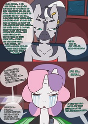 Size: 1280x1798 | Tagged: safe, artist:somescrub, sweetie belle, oc, oc:h'ani, anthro, ask nudist sweetie belle, g4