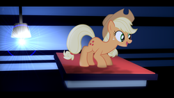 Size: 1920x1080 | Tagged: safe, artist:ahmedooy, artist:redpandapony, applejack, earth pony, pony, g4, female, light, mare, shadow, solo, table, vector, wallpaper