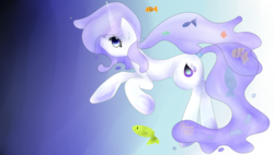 Size: 2789x1589 | Tagged: safe, artist:ambercatlucky2, oc, oc only, pony, unicorn, solo, swimming, water