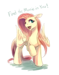 Size: 500x636 | Tagged: safe, artist:murai shinobu, fluttershy, g4, female, pixiv, singing, solo