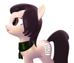 Size: 1996x1687 | Tagged: safe, artist:mollythemoopy, oc, oc only, oc:molly the moopy, pony, 3d, clothes, female, mare, render, scarf, simple background, solo, source filmmaker, transparent, transparent background