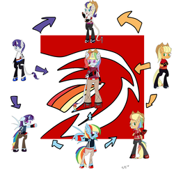 Size: 1280x1280 | Tagged: safe, applejack, rainbow dash, rarity, g4, female, fusion, fusion diagram, lesbian, rarijackdash, ship:appledash, ship:raridash, ship:rarijack, shipping