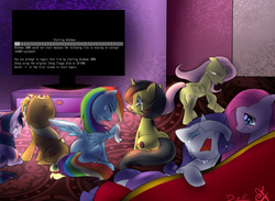 Size: 908x664 | Tagged: safe, applejack, fluttershy, pinkie pie, rainbow dash, rarity, twilight sparkle, oc, oc:pauly sentry, g4, exploitable meme, mane six, meme, microsoft windows, sad movie meme, windows 2000