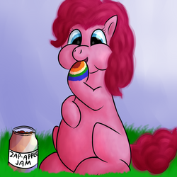 Size: 1000x1000 | Tagged: safe, artist:ponyway, pinkie pie, g4, fat, female, solo, zap apple jam