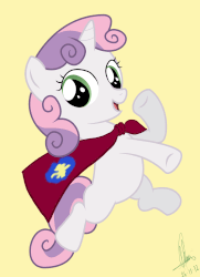 Size: 1500x2071 | Tagged: safe, artist:luisfdm, sweetie belle, g4, animated, cape, clothes, female, solo