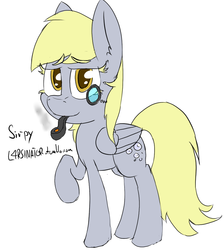 Size: 832x927 | Tagged: safe, artist:magical disaster, derpy hooves, pegasus, pony, g4, 30 minute art challenge, female, like a sir, mare, monocle, pipe, sir, solo