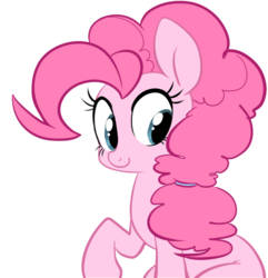 Size: 652x675 | Tagged: safe, artist:php27, pinkie pie, earth pony, pony, g4, cute, diapinkes, female, hairband, mare, ponytail, side ponytail, simple background, smiling, solo, transparent background