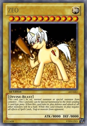 Size: 419x610 | Tagged: safe, oc, oc only, oc:zeo pony, solo, yugioh card