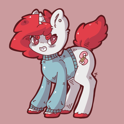 Size: 1024x1024 | Tagged: safe, artist:pegsie, oc, oc only, oc:ross, pony, unicorn, clothes, solo, sweater