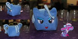 Size: 1024x521 | Tagged: safe, artist:angel99percent, trixie, pony, unicorn, g4, cube, female, irl, mare, photo, plushie, solo