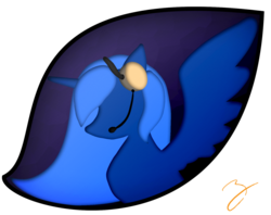 Size: 1024x812 | Tagged: safe, artist:zutcha, princess luna, alicorn, pony, g4, female, headset, solo, stylized