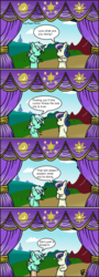 Size: 1000x2781 | Tagged: safe, artist:mangameister, bon bon, lyra heartstrings, sweetie drops, g4, comic, fetish, fourth wall, hand fetish, hand puppet, pony puppet theater, puppet, puppet show, puppet theater, stage