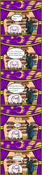 Size: 437x1828 | Tagged: safe, artist:mangameister, queen chrysalis, oc, oc:fluffle puff, g4, comic, hand puppet, pony puppet theater, stage