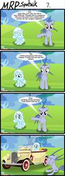 Size: 800x2153 | Tagged: safe, artist:umneem, oc, oc only, oc:snowdrop, oc:sputnik, earth pony, pegasus, pony, car, comic, mrp:sputnik