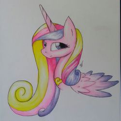Size: 820x820 | Tagged: safe, artist:girorogirl, princess cadance, g4, female, solo, traditional art