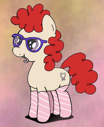 Size: 1481x1800 | Tagged: safe, artist:an-tonio, artist:lord waite, twist, g4, clothes, colored, female, glasses, socks, solo, striped socks