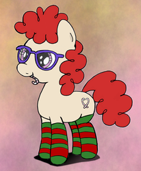 Size: 1481x1800 | Tagged: safe, artist:an-tonio, artist:lord waite, twist, g4, clothes, colored, female, glasses, socks, solo, striped socks